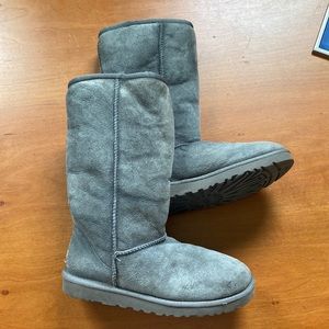 Classic Tall Ugg Sheepskin Boots in Grey